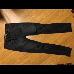 American Eagle Black Ripped Denim Jeggings